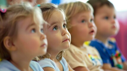 Engaged and Happy Children Attentively Participating in a Classroom Lesson, Demonstrating Enthusiasm and Focus in an Educational Setting