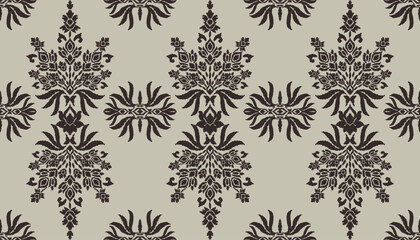 Ikat tribal Indian seamless pattern. Ethnic Aztec fabric carpet mandala ornament native boho chevron textile.Geometric African American oriental traditional vector illustrations. Embroidery style.