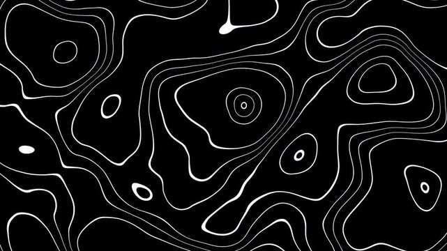 Abstract Waving lines on black Background. Looping 4k animation of an abstract fractal digital lines background