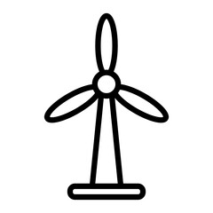 Obraz premium Wind Turbine Vector Line Icon Design