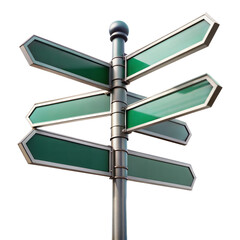 Obraz premium Multi-directional signpost with blank arrows, representing choices and directions in decision making