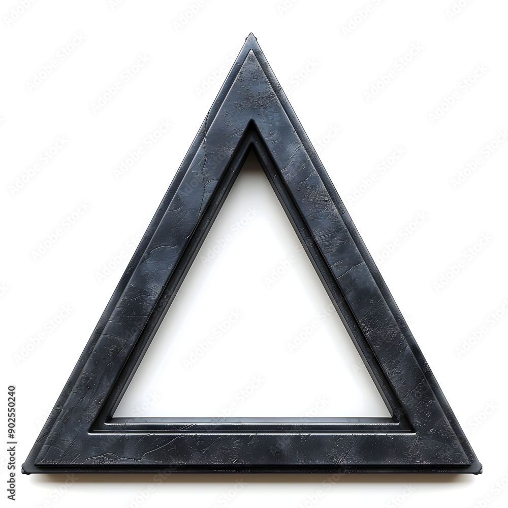 Poster matte black geometric metal frame with triangular patterns