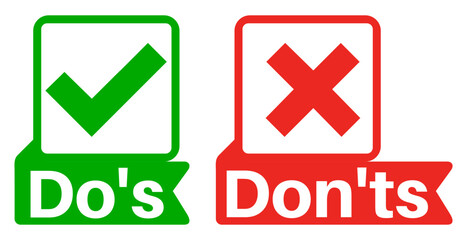 set Do’s and Don’ts vector icons. good or bad sign template design vector illustration