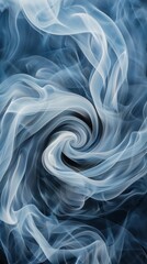 Fototapeta premium abstract swirling smoke pattern in blue and white - abstract art, design, background, texture, vapor, fluid, whirl, swirl, movement, smoke, art, graph