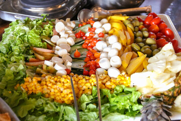 salada tropical com palmito