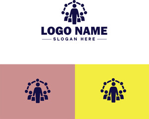 Management consulting icon Strategy consulting Management advisory Business consultancy flat logo sign symbol editable vector