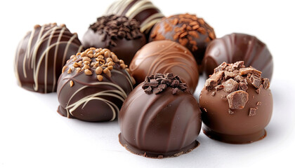 Fototapeta premium chocolate and nuts on white background