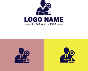 Management consulting icon Strategy consulting Management advisory Business consultancy flat logo sign symbol editable vector