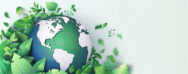 Green Earth Concept with Leaves