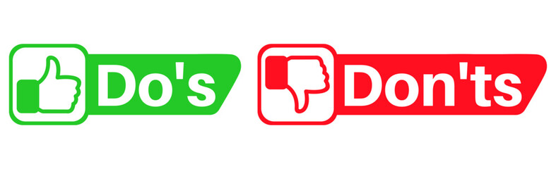 Fototapeta premium set Do's and don'ts sign icon. Rights and wrong symbol design vector illustration