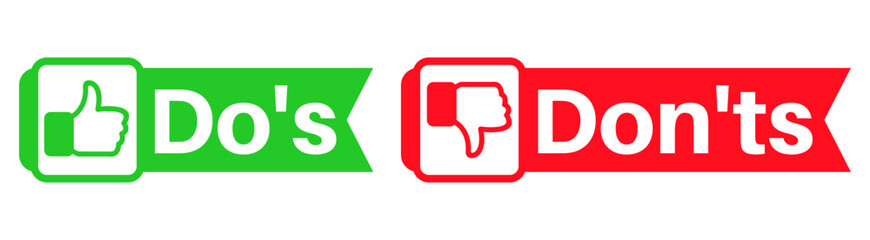 Fototapeta premium set Do's and don'ts sign icon. Rights and wrong symbol design vector illustration