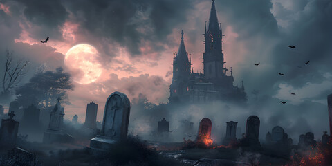 A Journey Through Eerie Graveyards, Rising Undead, and Sinister Reapers in Chilling Moonlit Landscapes