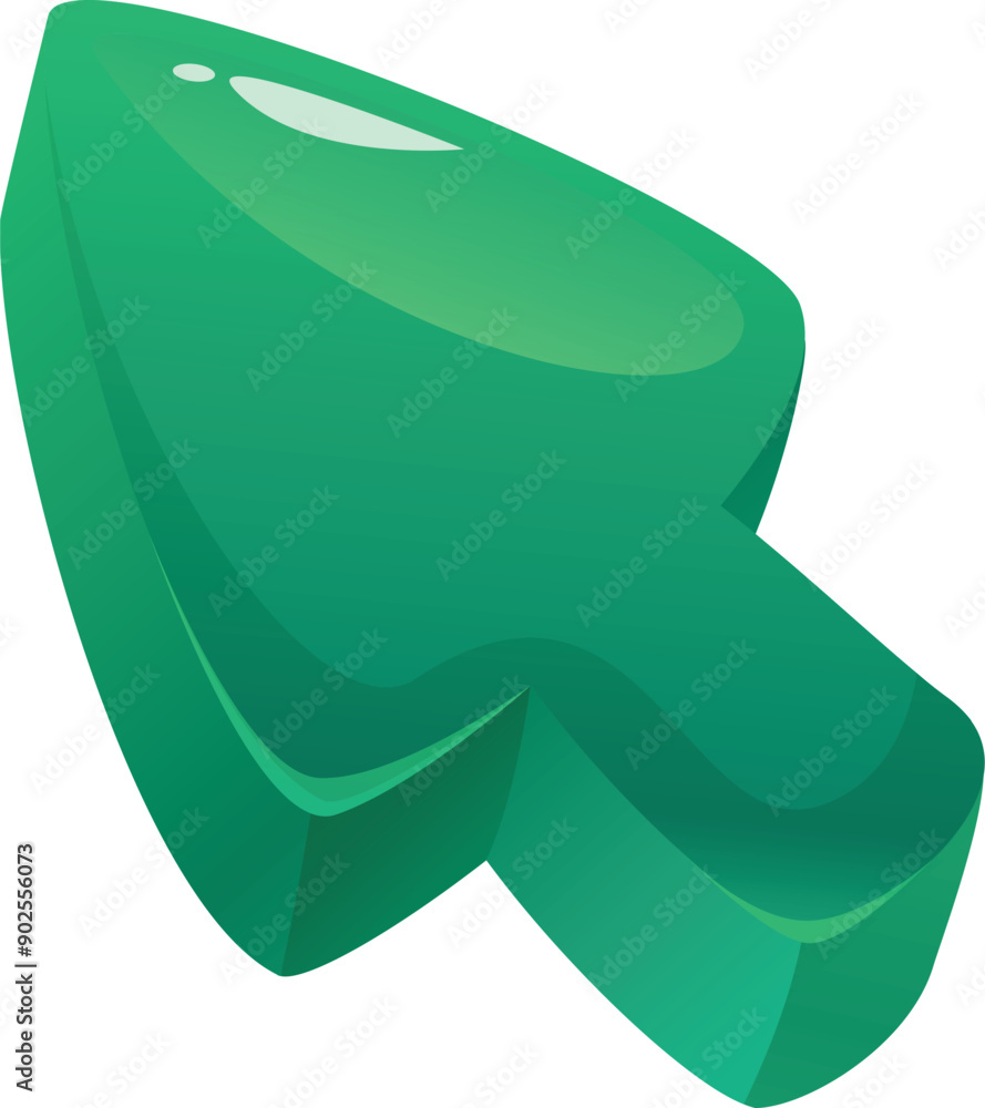 Poster bright green 3d cursor is pointing up and to the right