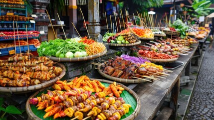Fototapeta premium A table full of food with many different types of food on it