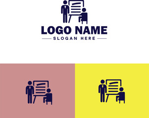 Management consulting icon Strategy consulting Management advisory Business consultancy flat logo sign symbol editable vector
