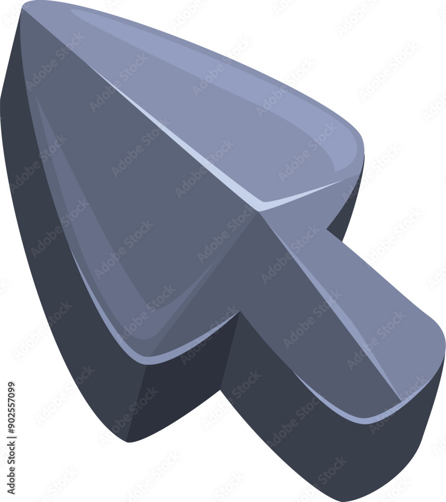 Poster 3d cursor arrow pointing up and to the right representing clicking on the internet