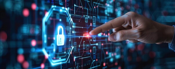 Fototapeta premium Digital administration system, secure authorization protocols, protected access