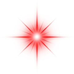 Glowing Red star PNG, Red Sparkle on Transparent Background