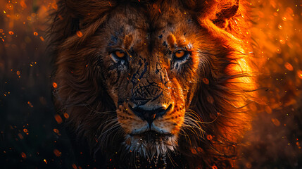 Lion in the African Wilderness