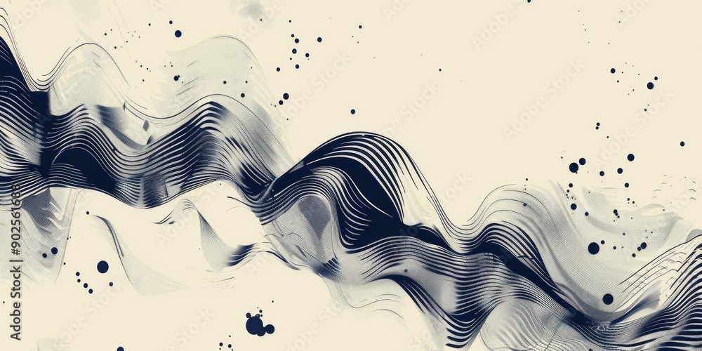 Poster a monochrome image of a powerful wave crashing against the shore