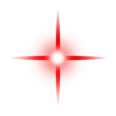 Glowing Red star PNG, Red Sparkle on Transparent Background