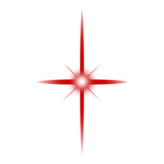 Glowing Red star PNG, Red Sparkle on Transparent Background