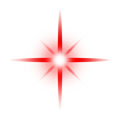 Glowing Red star PNG, Red Sparkle on Transparent Background