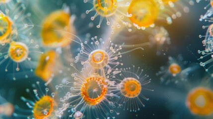 Macro Photography of Bioluminescent Jellyfish in Water