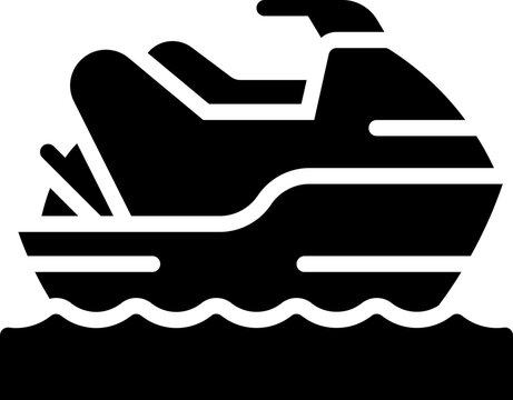 black jet ski on water clip art preview