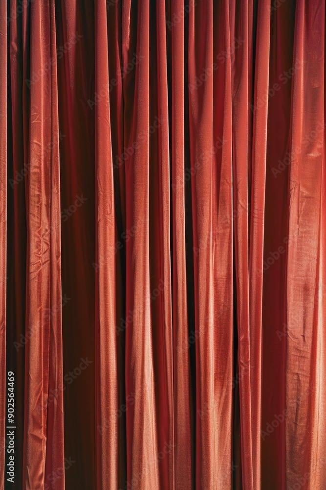 Poster Close-up shot of a red curtain against a black background, perfect for using as a placeholder or to add a pop of color to your design