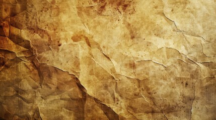 Wrinkled and Aged Brown Paper with Stained and Torn Texture