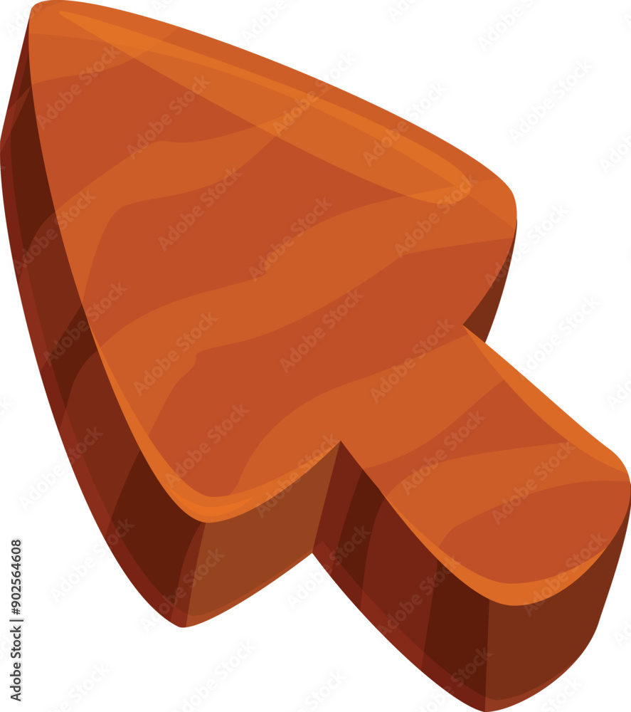 Aufkleber wooden cursor pointing on empty space with wood texture