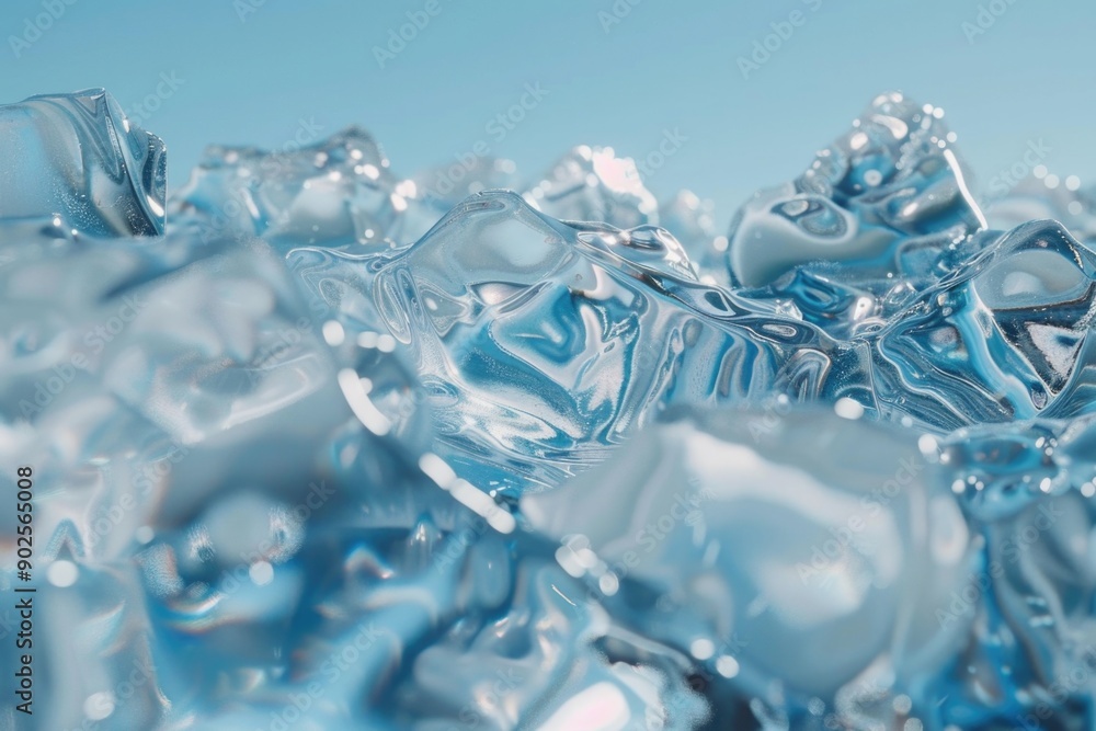 Poster a pile of ice cubes stacked on top of each other