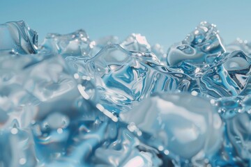 Obraz premium A pile of ice cubes stacked on top of each other