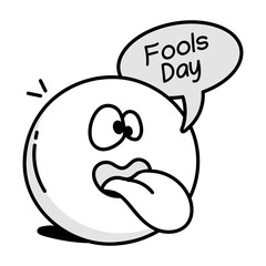 A doodle icon showing fool day emoji 

