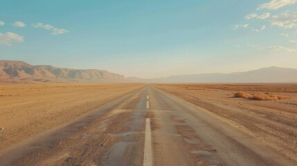 Fototapeta premium Empty asphalt road, Adventure road in desert