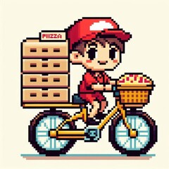 Delivery boy/ Pixel art