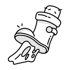 Bubblegum stuck icon in doodle style 

