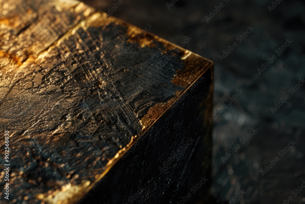 Poster a detailed view of a metallic object