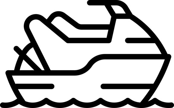 black jet ski on water clip art preview