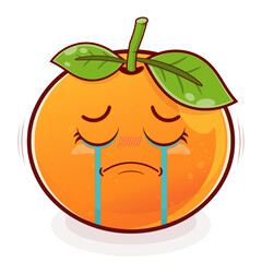 orange crying face cartoon cute