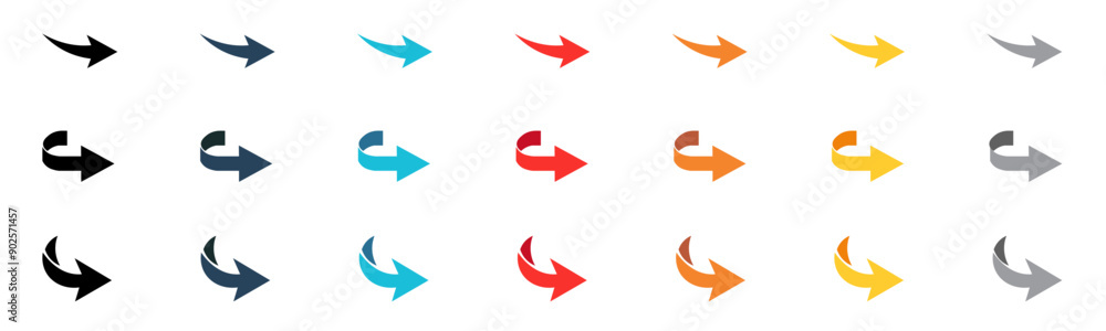Poster arrows vector collection.colorful arrow symbols. arrow isolated vector graphic elements.flat vector 