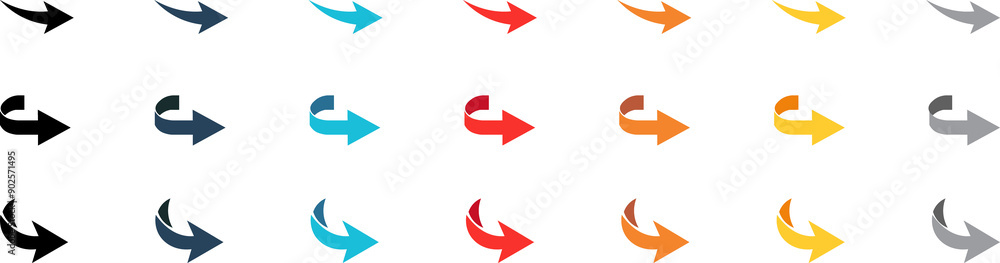 Poster arrows vector collection.colorful arrow symbols. arrow isolated vector graphic elements.flat vector 