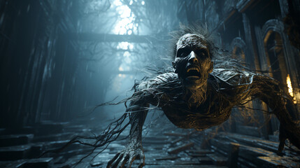 The Angry Glare of a Horror Fantasy Creature.The Evil Grin of a Gothic Skeleton