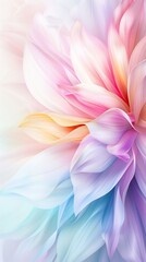 Fototapeta premium A stunning abstract floral design blending soft pastel colors, creating a serene and dreamy atmosphere perfect for art or decor.