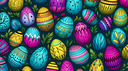 Obraz premium Egg Patterns.Easter Ornament