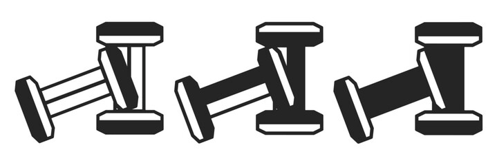 Dumbbell icon on white background. Vector logo dumbbell illustration.