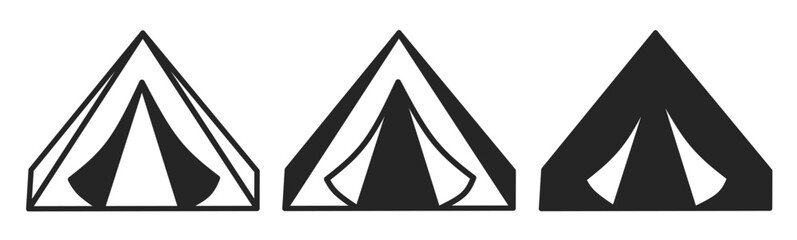 Tent icon on white background. Vector logo tent illustration.