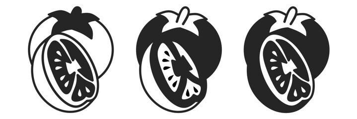 Tomato icon on white background. Vector logo tomato illustration.