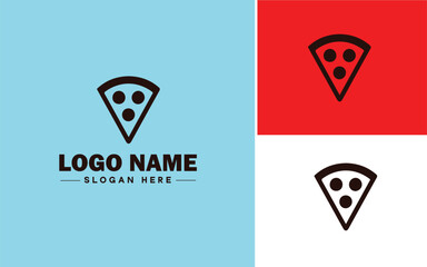 Pizza restaurant icon Pizzeria Pizza joint Pizza parlor flat logo sign symbol editable vector